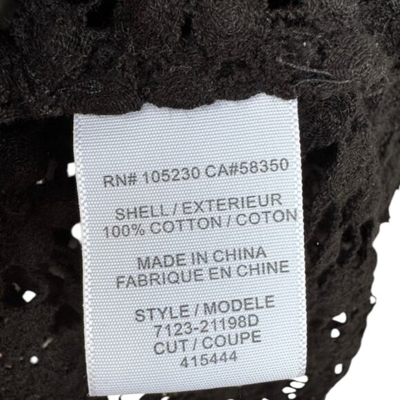 117.JOIE | NWT Joie Women's Elvia D Lace 3/4 Sleeve Caviar Zippered Top XS $328 - Picture 6 of 9